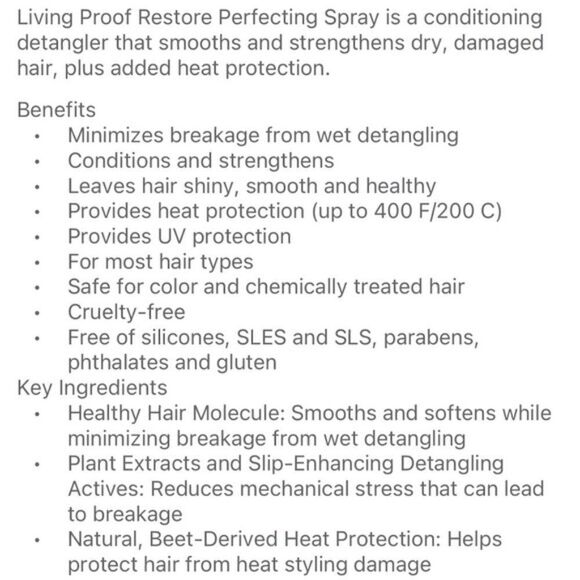 $5🌟 Living Proof Restore Perfecting Spray - Picture 4 of 7